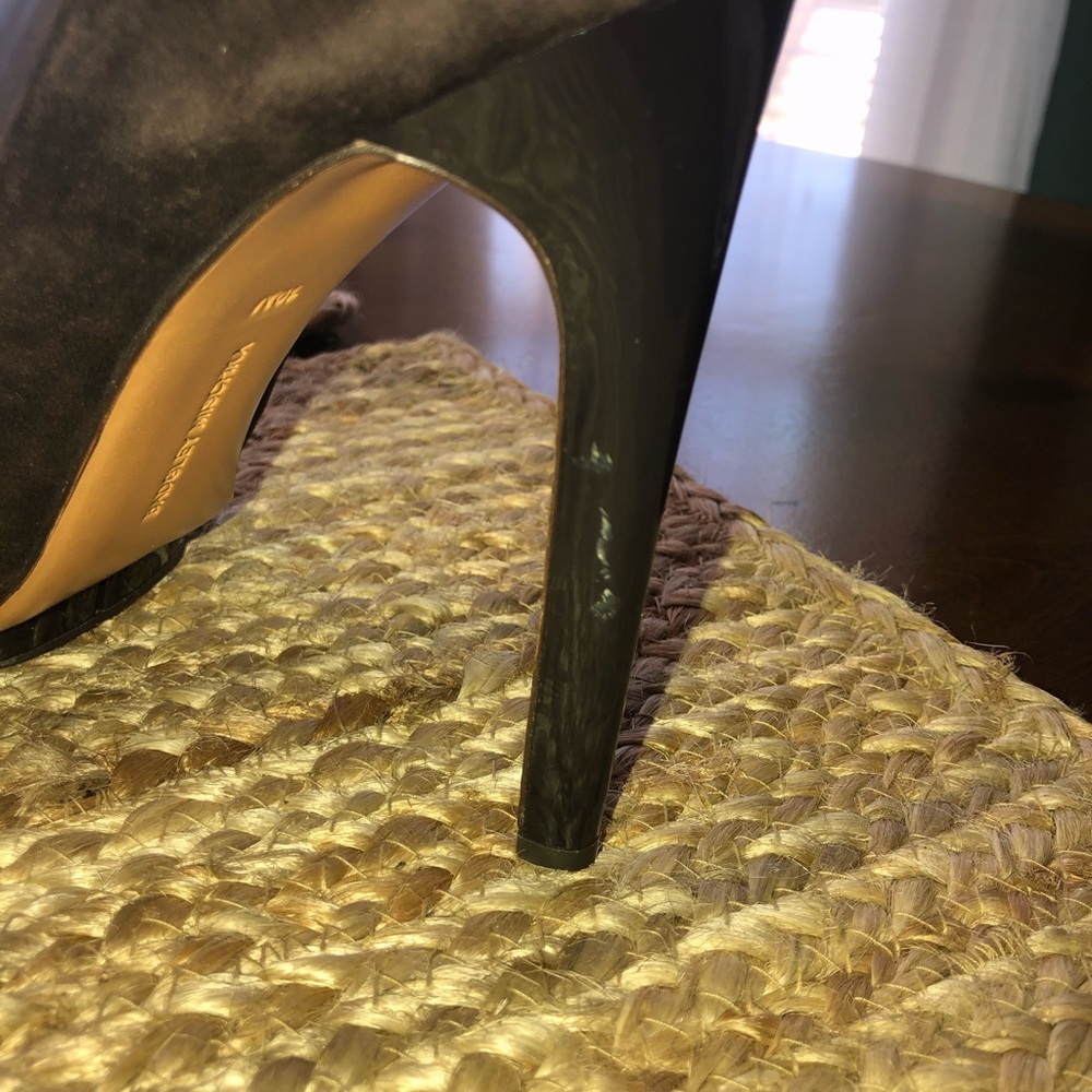 Badgley Mischka Suede/Leather Platform Heels Sz 10 - Picture 8 of 8